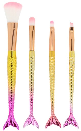 MERMAID MAKEUP BRUCHES SET BRUSH BRUSH, 4 ks.