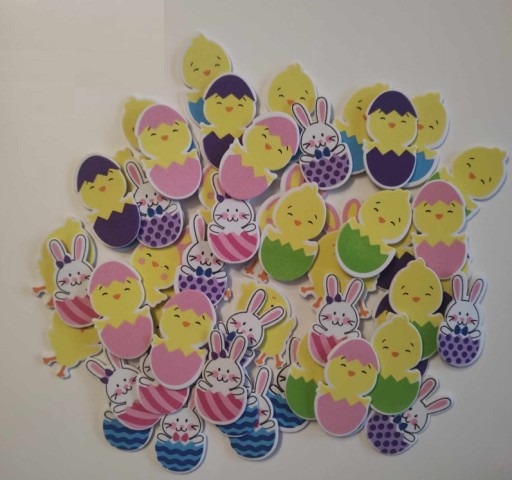 Veľkonočné nálepky Bunny Chicken Mix 54 kusov Easter WLK-057
