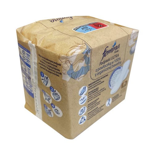 FEMINA PURE ULTRA NORMÁLNE hygienické vložky 14 KS POTAH 100% BIO BAVLNA