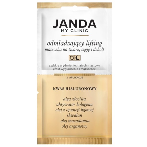 JANDA My Clinic liftingová maska na tvár, krk a dekolt, kyselina hyalurónová
