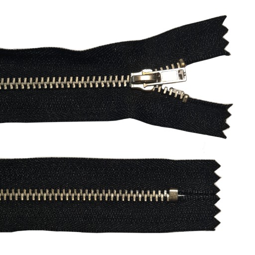 KOVOVÝ Zips 14cm ČIERNA