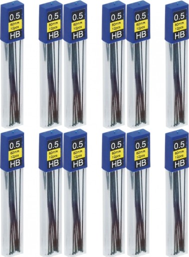 Tuhy pre mechanické ceruzky 0,5 mm HB A”12 x 6