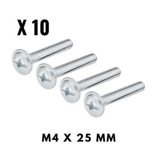Metrické skrutky 10X M4X25 mm pre skľučovadlá DIN 967