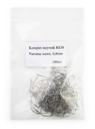 ZOŠÍVAČKY pre zváračku plastov RS38 - KONVEXNÝ ROH 0,8mm 100 ks ŠTANDOV