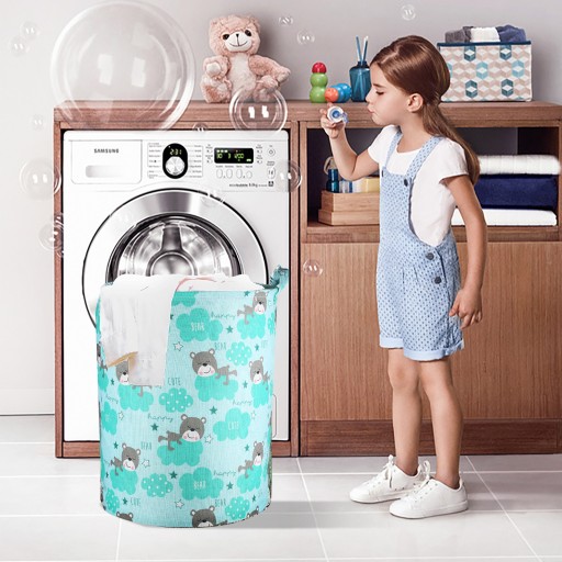 KONTAJNER NA PRÁDLO KOŠÍK HRAČKY KAPACITA TAŠKA SKLADAČNÁ VEĽKÁ XL 60l 40x50cm