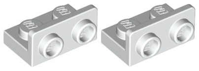 LEGO Pł. Zlomené 1x2-1x2 Biele (99780/6070698) x2