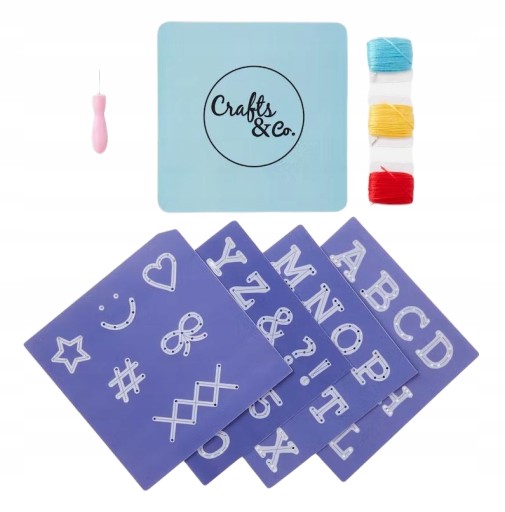 Sada na vyšívanie abecedy 9 ks. Kutilské ručné háčkovanie Crafts&Co