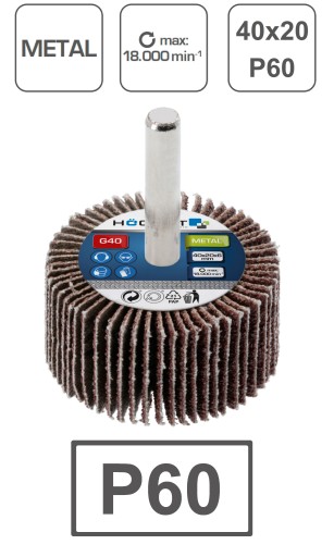 Brúsny kotúč namontovaný lamelový 40x20x6 G60 Hogert