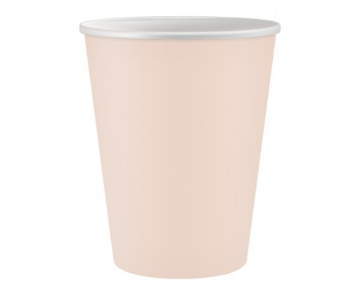 Svetloružové papierové poháre 250 ml 6 ks.