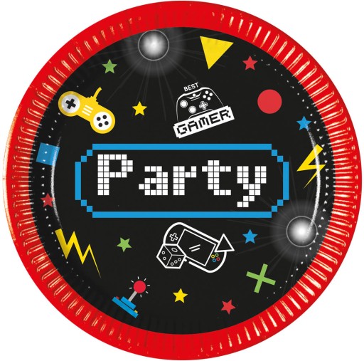 Gaming Party papierové taniere 20 cm 8 ks.