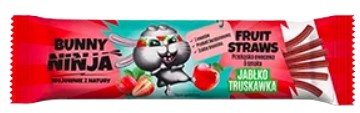 BUNNY NINJA Slamky ovocný snack pre deti jablko jahoda 16 g