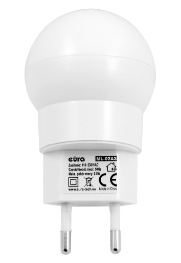 LED NOČNÁ LAMPA EURA ML-02A3 ~230V do zásuvky