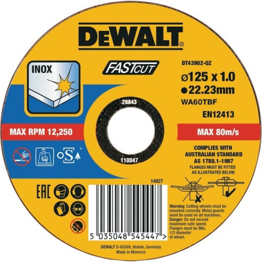 DeWALT Inox rezací kotúč na kov 125 x 1,0 x 22