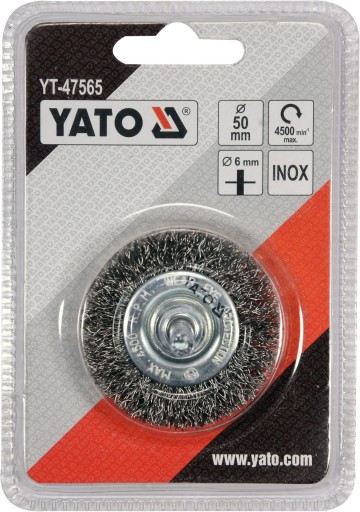 KOTÚČOVÁ KEFA S STOPKOU 50MM INOX YT-47565