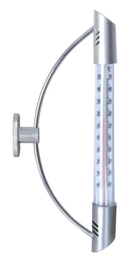 Vonkajší strieborný okenný teplomer na okno 24 cm