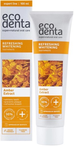 Zubná pasta bez fluoridu Amber Refreshes Whitens Ecodenta 100 ml