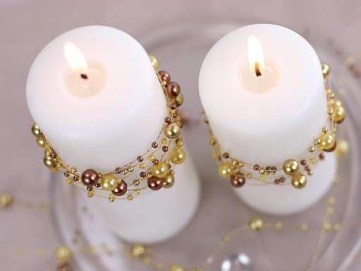 Pearl Garland Zlaté perly Svadobný krst prijímanie 6,5 m 130 cm x 5 ks.