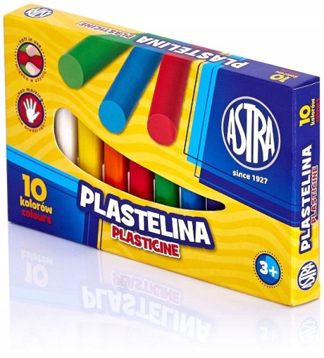 Astra Plastelína do školy, 10 farieb, okrúhle, jemné, živé farby, poľský