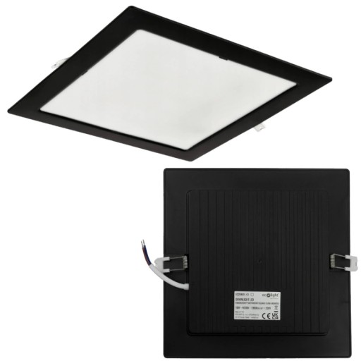 Plafon LED stropné svietidlo pod omietku Square Black 18W 22x22cm