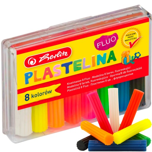 Herlitz školská plastelína, 8 fluo farieb