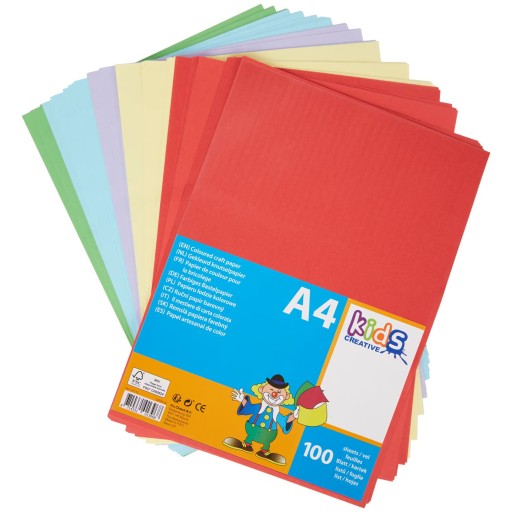 FAREBNÝ PAPIER A4 80gsm PRE DETI 100 listov
