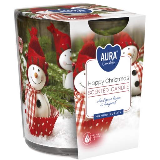 Vonná sviečka v skle BISPOL Aura 22H MERRY CHRISTMAS