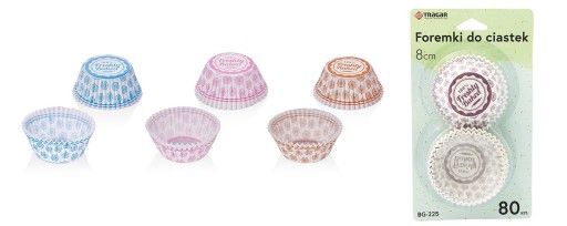 Papierové košíčky na muffiny, košíčky, 8 cm, 80 ks