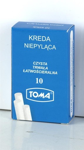 Bezprašná biela školská krieda 10 ks TOMA