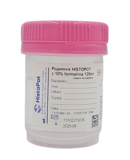 Histopatologická nádoba 125 ml s formalínom 10%