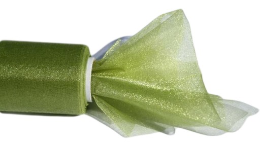 ORGANZA Organza ZELENÁ Olivová dekorácia Svadobné svadobné prijímanie 48cm 9,3m
