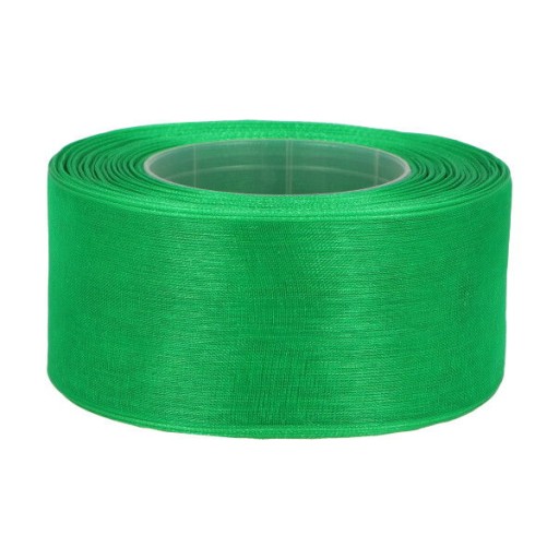 ŠIFÓNOVÁ STUHA ZELENÁ POLYESTER ORGANZOVÁ STUHA 40mm 3107
