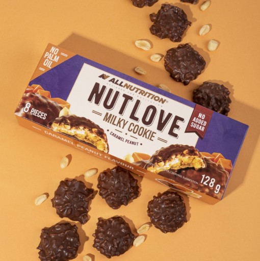ALLNUTRITION NUTLOVE COOKIE 128g KARAMELOVÉ ARAŠIDOVÉ COOKIE BEZ CUKRU FIT