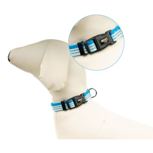 Obojok pre psa TREND STRIPE reflexný Modrý 25mm