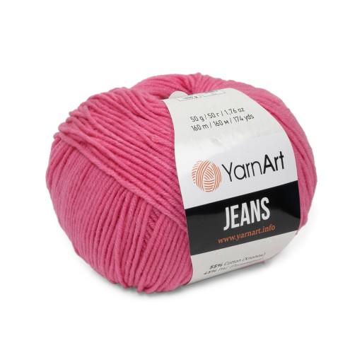 50g priadza, 55% bavlna 45% akryl, YarnArt Jeans intenzívna ružová 42