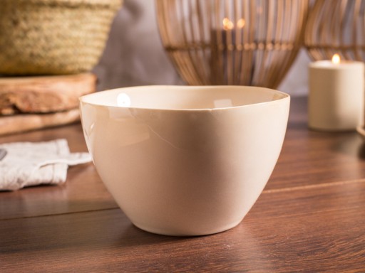 REAKTÍVNA PIESKOVÁ BOHO PORCELÁNOVÁ ŠALÁTOVÁ MISKA