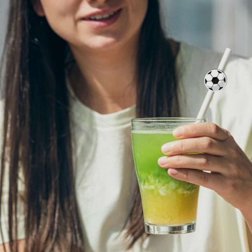 Papierové slamky FUTBAL bielo-červená POĽSKÁ narodeninová PARTY x6