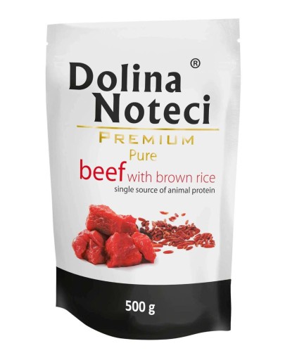 DOLINA NOTECI Čisté vlhké krmivo pre psov Hovädzie s ryžou 500g pre alergikov