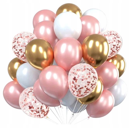Súprava latexových balónov Rose Gold 60ks Wedding Party Birthday Ball Communion