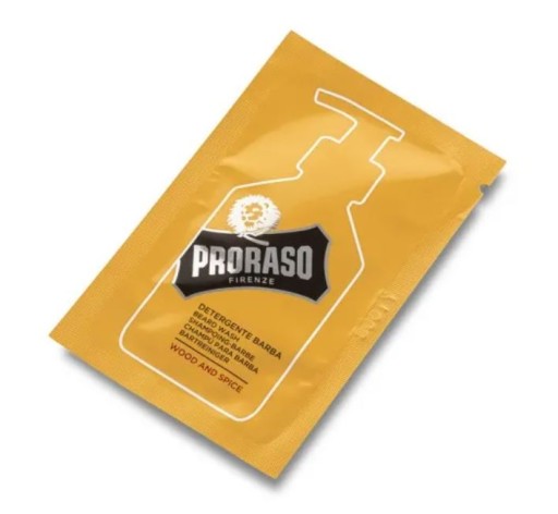 Drevo a korenie Proraso šampón na fúzy, vzorka 4ml