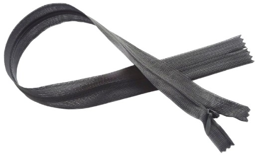 40 cm krytý špirálový zips, nerozopínateľný, grafitová tmavošedá