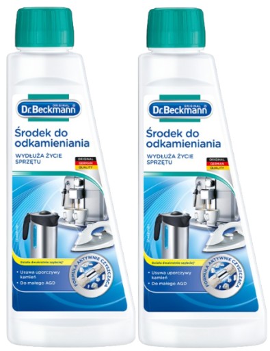 DR BECKMANN Odstraňovač vodného kameňa pre kávovar, rýchlovarnú kanvicu, žehličku, domáce spotrebiče, 2x250 ml