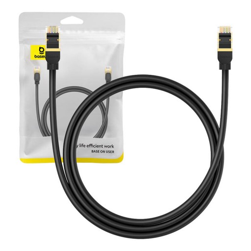Sieťový kábel Baseus cat 8 Ethernet RJ45, 40 Gbps, 1 m (čierny)