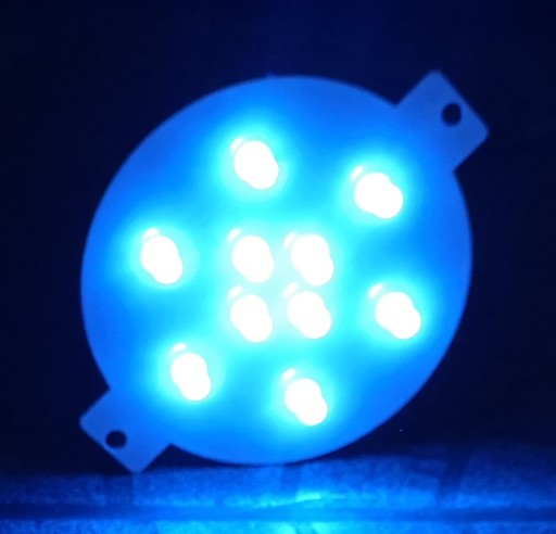 Doštičková žiarovka, LED vložkový modul, 230V 1W modrá