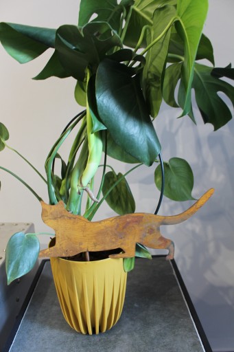 MAČKA CHAMELEON CORTEN KOVOVÉ ZÁHRADNÉ DEKORÁCIE VONKAJŠIA STOJAJÚCA FÓRA