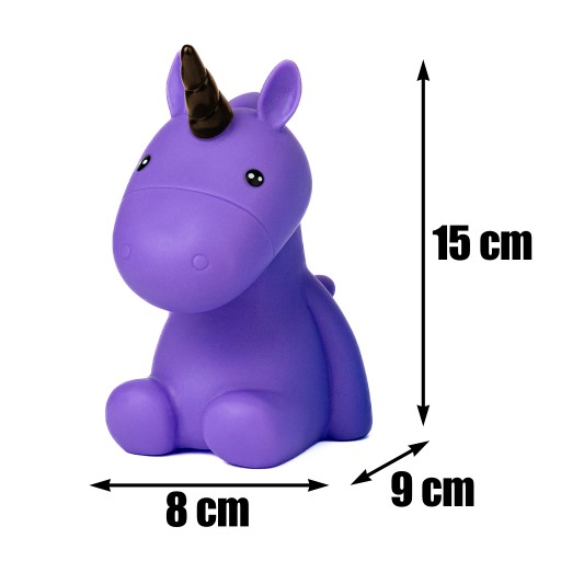 Pištiaci gumený maskot UNICORN 15 cm MODRÁ