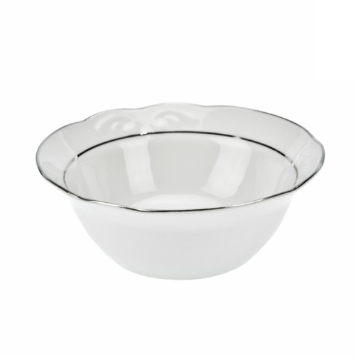 Porcelánová miska na šalát IRENA, platinový remienok, 14 cm