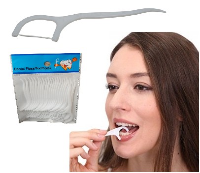 DENTAL flosser špáradlá s dentálnou niťou na zubnú niť 24 ks