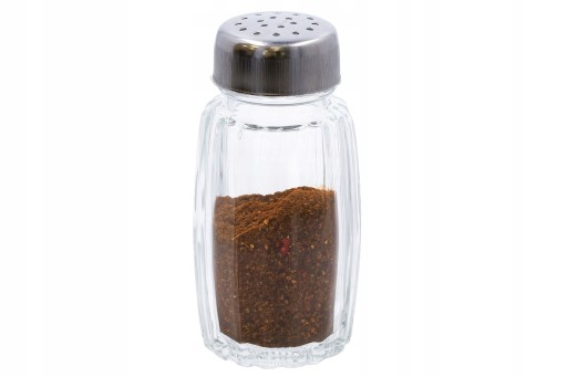 Sklenená nádoba SALT AND PEPPER CHAIN 50 ml s oceľovým dávkovačom