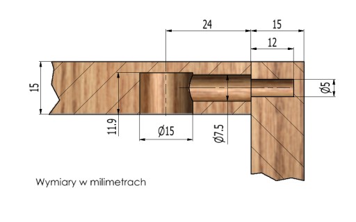 50x Excentrický nábytkový konektor + 15mm plochý kolík