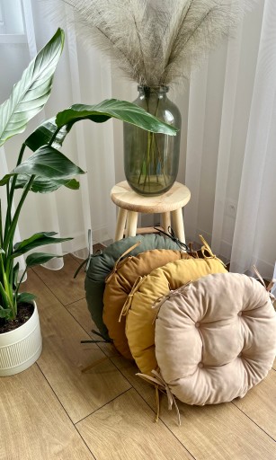 Podsedák na stoličku taburetka 35cm HORČIČKOVÝ CIRCLE